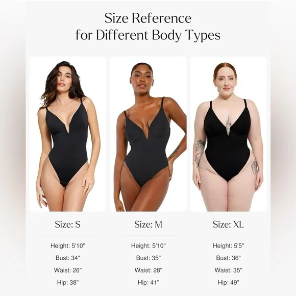 Popilush Shapewear Bodysuits for Women Tummy Control Shapewear Deep V Corset - Picture 5 of 9